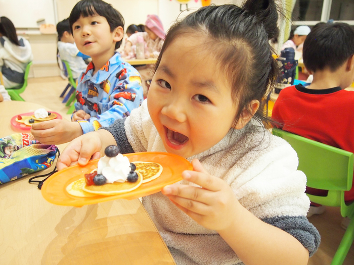 pancake パンケーキパジャマパーティー つくば 英語幼稚園