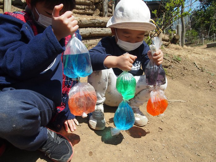 Kids Creationつくば スプリングスクール 井戸 水遊び
